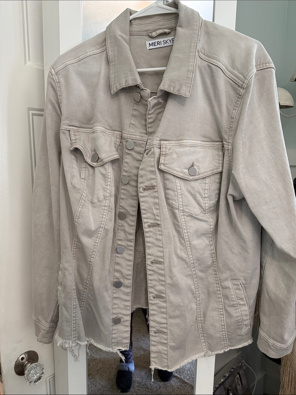 Meri Sky Beige Lightweight Shirt Jacket